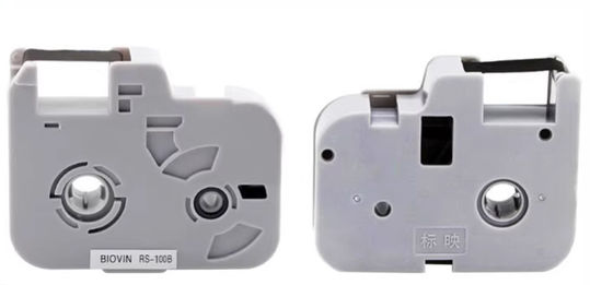 Porcelana RS-100B Cásete de cinta de etiqueta negra para Biovin S680 Máquina de escritura electrónica, impresora de identificación por cable, marcador de alambre proveedor