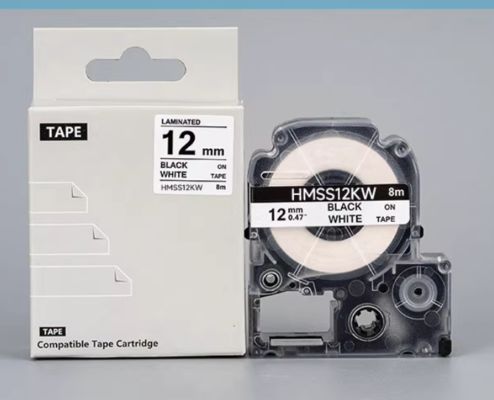 Porcelana HMSS12K 12mm White label tape cassette For Brother label printer Black on White proveedor