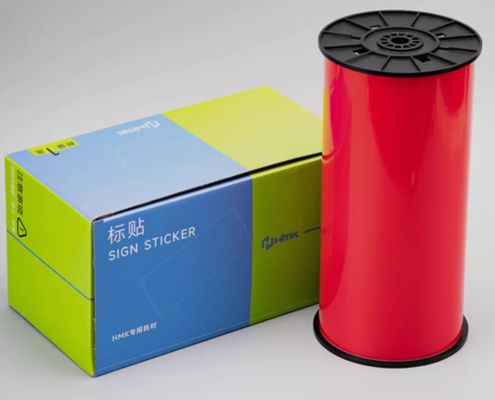 Porcelana Red Print label tape HMK WYRB-260R 26.5cm*20m Sign Sticker Wide Format Logo proveedor