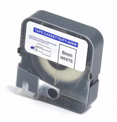 Porcelana 6mm white label tape cassette PT-806W compatible for Puty Electronic Lettering Machine proveedor