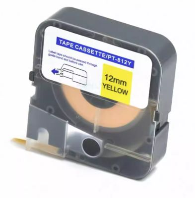 Porcelana 12mm yellow label tape cassette PT-812Y compatible for Puty Electronic Lettering Machine proveedor