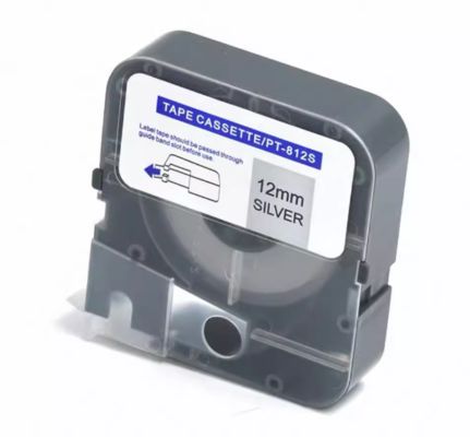 Porcelana 12mm Silver label tape cassette PT-812s compatible for Puty Electronic Lettering Machine proveedor