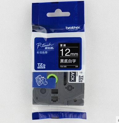 Porcelana 12mm P-Touch Black on white label tape cassette TZe-335 for Brother Electronic Lettering Machine tube printer proveedor