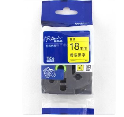 Porcelana 18mm P-Touch Black on yellow label tape cassette TZe-641 for Brother Electronic Lettering Machine tube printer proveedor