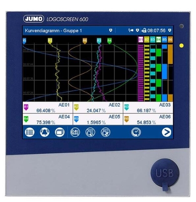 JUMO LOGOSCREEN 600 706520/08 Registrador de temperatura sin papel proveedor