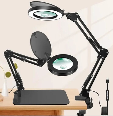 2 en 1 Lámpara de aumento de escritorio de brazo largo LED con adaptador proveedor
