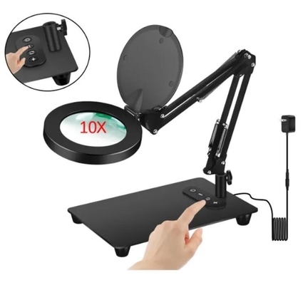 Magnificador de lámpara de escritorio LED con botón de control de base proveedor