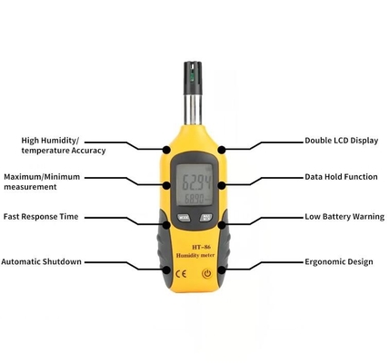 HTI HT-86 Hygrómetro y medidor de temperatura digital portátil 2 en 1 en interiores y exteriores proveedor