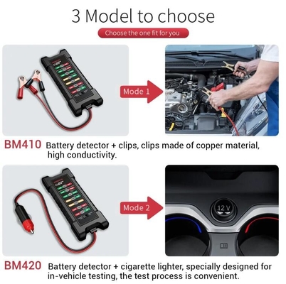 BM410 12V 24VTesteador de batería de automóviles Carga de carga de la batería de automóviles Testeador de herramientas de diagnóstico Alternador de prueba para diesel proveedor