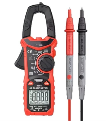 Habotest / MAYILON HT-206B Medidores digitales de abrazadera de alcance automático, medidor de abrazadera de corriente de 600A proveedor