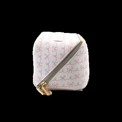 CR-067 Custom Logo Print Personalized Beautiful Ladies Hand Bags Beauty Big Black Cosmetic Bulk Case Leather Makeup Bag proveedor