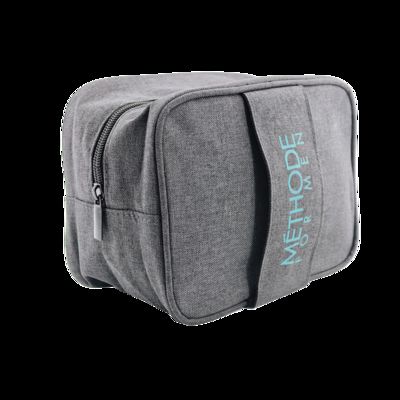 CR-014 Women's Fashionable PU Leather Toiletry Bag Custom Logo Zipper Organizer Travel Cosmetic Makeup Portable Pebbled Leather Pouch proveedor