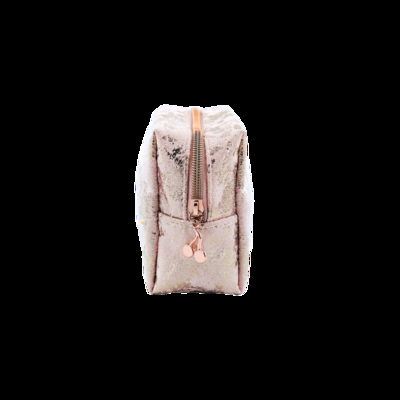 CR-013CR-018 Travel Leather Case Custom Small Cosmetic Bag with Zipper Closure Fashion Style Pink Makeup Bag proveedor