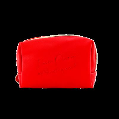 CR-11 Travel Leather Case Custom Small Cosmetic Bag with Zipper Closure Fashion Style Pink Makeup Bag proveedor