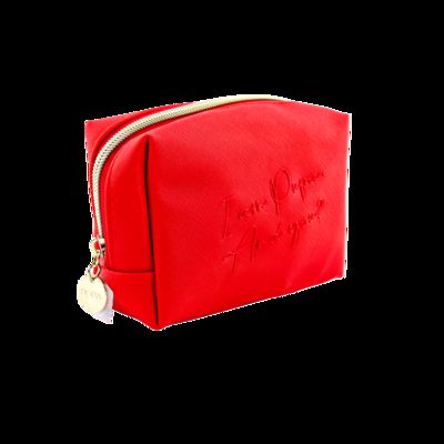 CR-11 Travel Leather Case Custom Small Cosmetic Bag with Zipper Closure Fashion Style Pink Makeup Bag proveedor