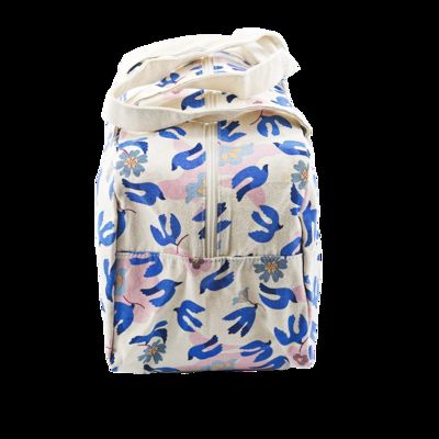 CR-151 Bolso de playa de lona con asa de cuerda, estampado tropical de palmeras, cierre de cremallera, bolsos grandes proveedor