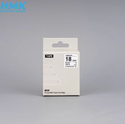 HMSS18K 18mmX8m White label tape cassette For Brother label printer Black on White proveedor