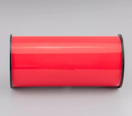 Cinta de etiqueta de impresión roja HMK SR-FK-265R 26.5cm*10m Adhesivo de señalización Formato ancho Logotipo proveedor