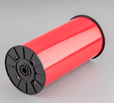 Cinta de etiqueta de impresión roja HMK SR-FK-265R 26.5cm*10m Adhesivo de señalización Formato ancho Logotipo proveedor