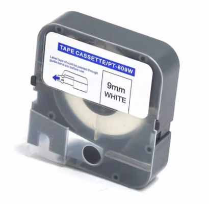 9mm white label tape cassette PT-809W compatible for Puty Electronic Lettering Machine proveedor
