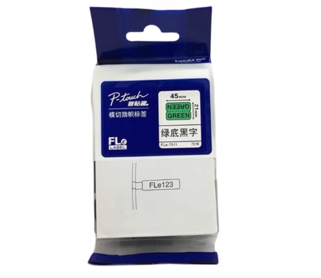 FLe-7511 black on green 21mm*45mm 72pcs for Brother PT-P900 / E800 Electronic Lettering Machine original proveedor