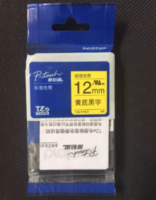12mm P-Touch Black on yellow label tape cassette TZ-FX631 for Brother Electronic Lettering Machine tube printer proveedor