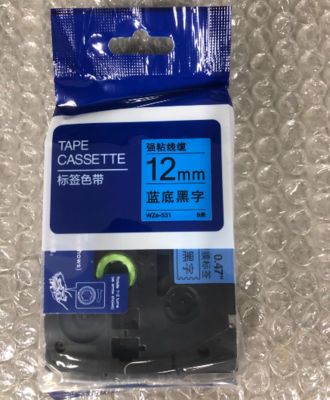 12mm P-Touch Black on blue label tape cassette WZE-531 for Brother Electronic Lettering Machine tube printer proveedor