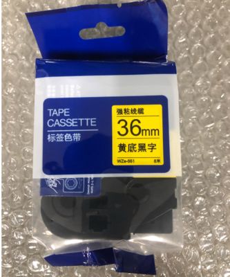 36mm P-Touch Black on yellow label tape cassette WZE-661 for Brother Electronic Lettering Machine tube printer proveedor