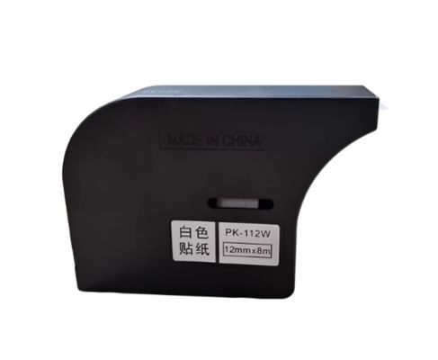 PK-112W 12mm X 8M white label tape cassette for sinret T800 / T900 Electronic Lettering Machine proveedor