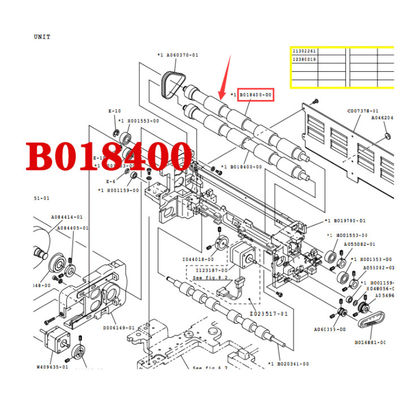 RODILLO ANTICIPADO B018400-00/B018400 de la EXPOSICIÓN del minilab de NORITSU QSS32/37 proveedor