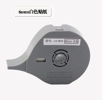 Aplicación de una cinta adhesiva de etiqueta de 6 mm para Biovin S600 S650 S680 S690 S700 Máquina de escritura electrónica, impresora de identificación por cable, marcador de alambre